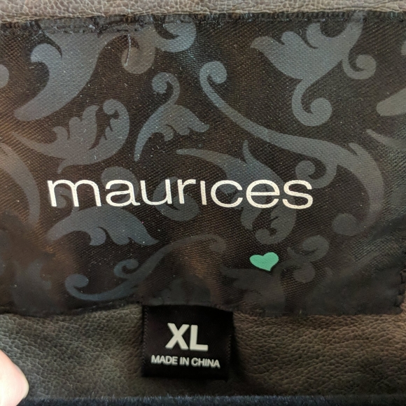 Maurice's faux leather/jersey zip up jacket. GUC. - Picture 3 of 9